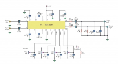 gallery/tone control circuit using tda1524a